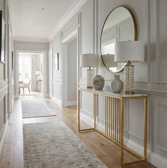 Interior Ave Aurelia Gold Frame Console Table, 100 cm