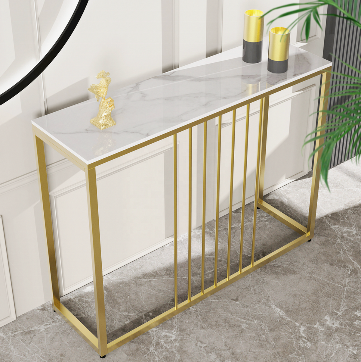 Interior Ave Aurelia Gold Frame Console Table, 100 cm