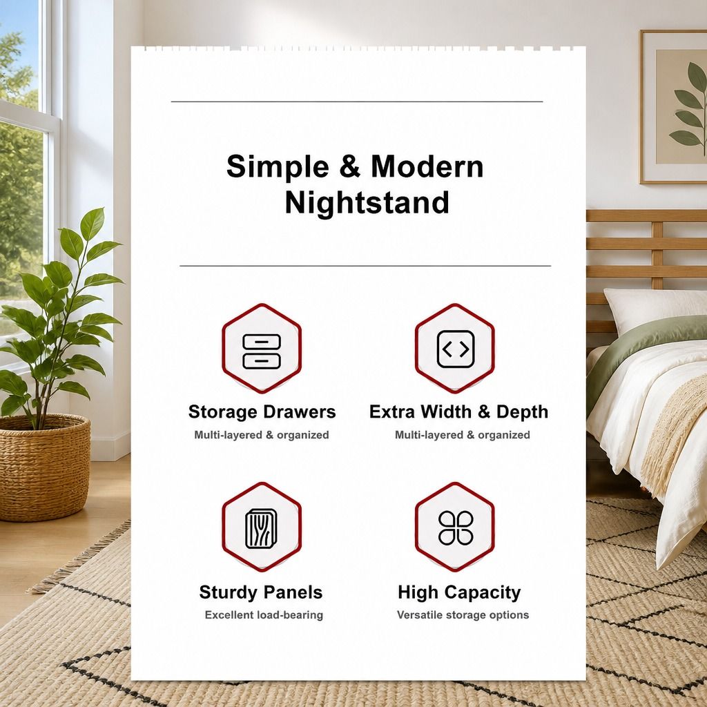 Hyggo Warm White Bedside Table with Three Drawers