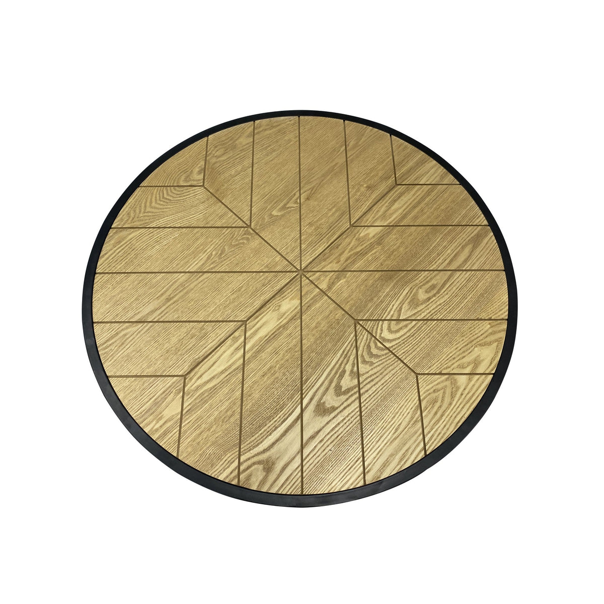 Chevron Coffee Table in Black and Natural Finish