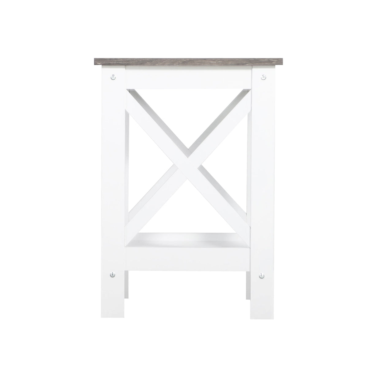 White and Grey Coastal Side Table