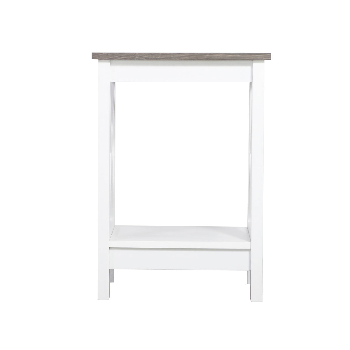 White and Grey Coastal Side Table