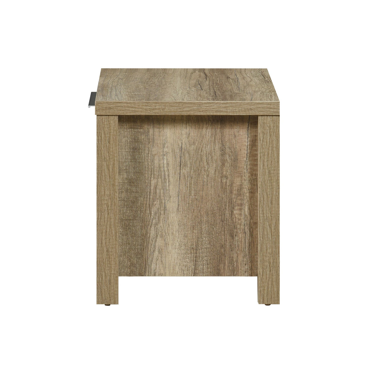 Oak Finish Bedside Table with Two Drawers