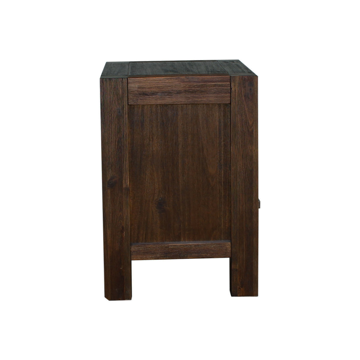 Chocolate Finish Acacia Bedside Table with Two Drawers