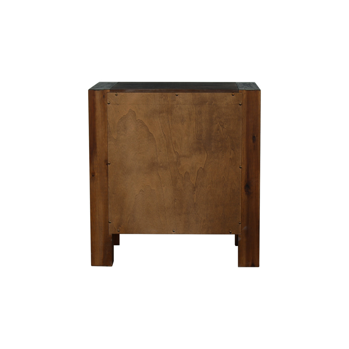 Chocolate Finish Acacia Bedside Table with Two Drawers