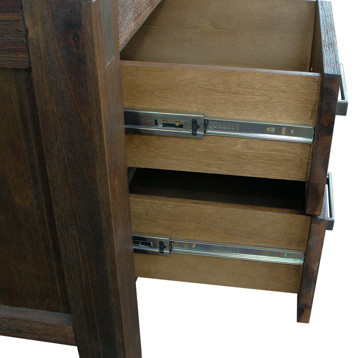 Chocolate Finish Acacia Bedside Table with Two Drawers
