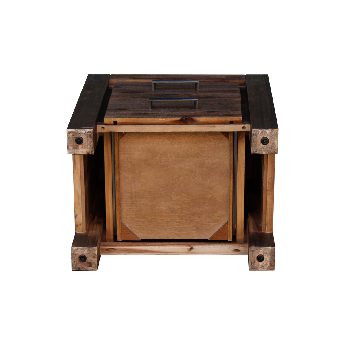 Chocolate Finish Acacia Bedside Table with Two Drawers