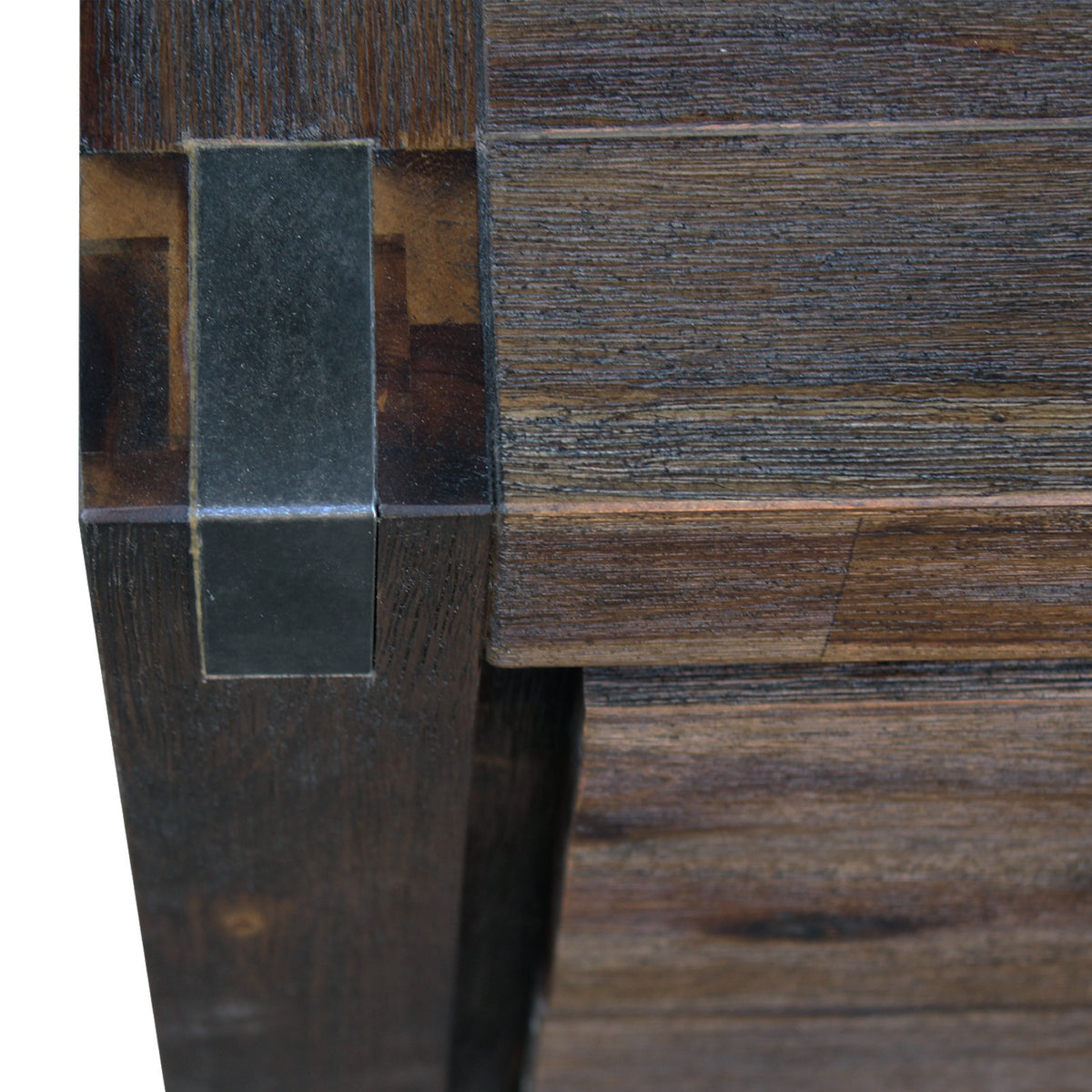 Chocolate Finish Acacia Bedside Table with Two Drawers