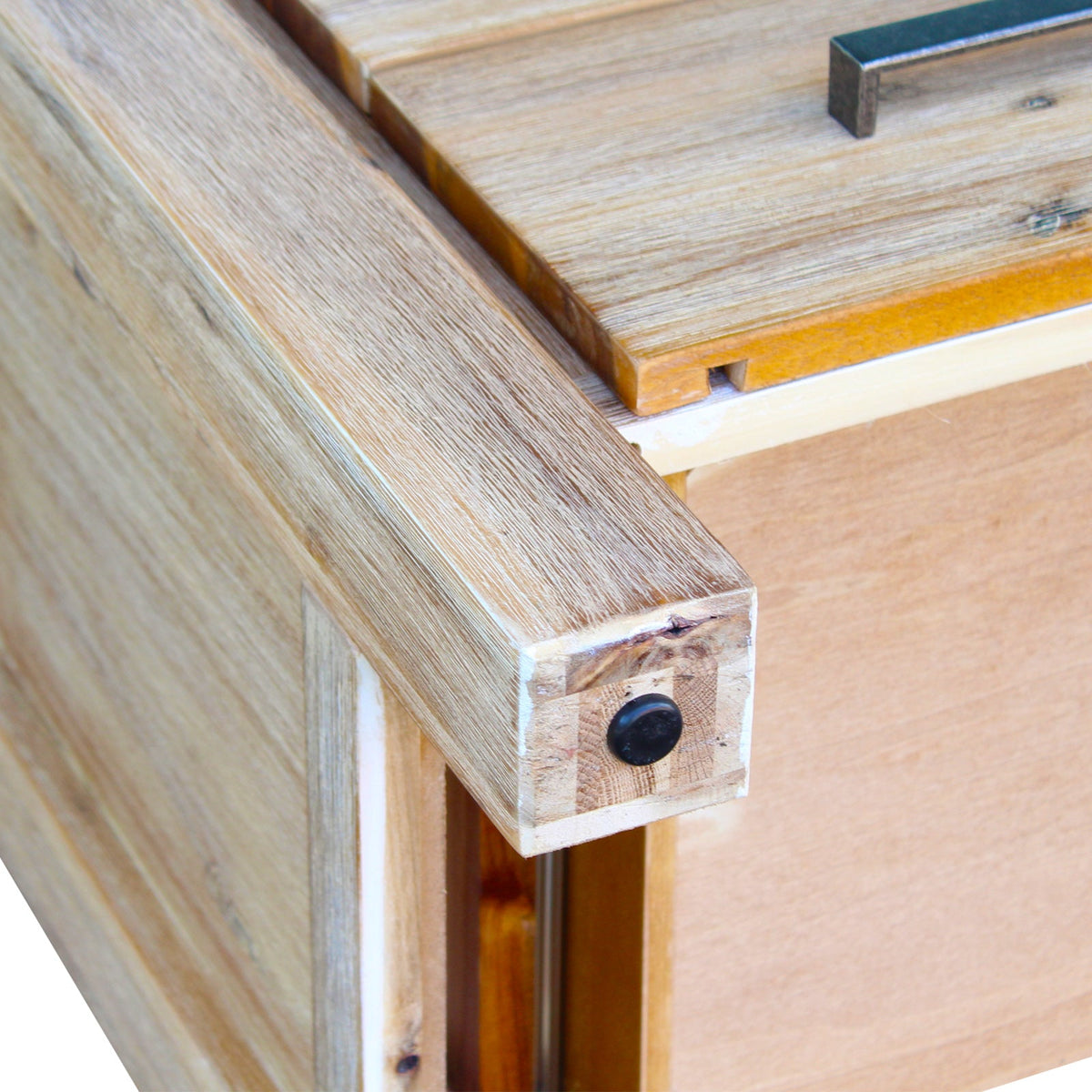Oak Finish Acacia Bedside Table with Two Drawers