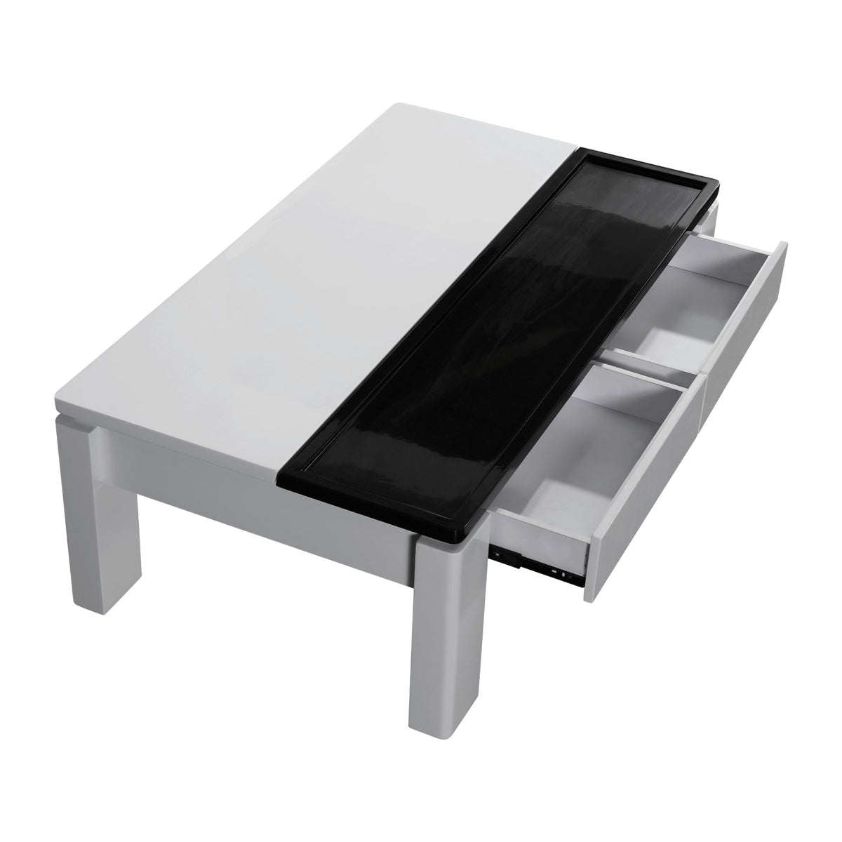 Black and White High Gloss Lift Top Coffee Table