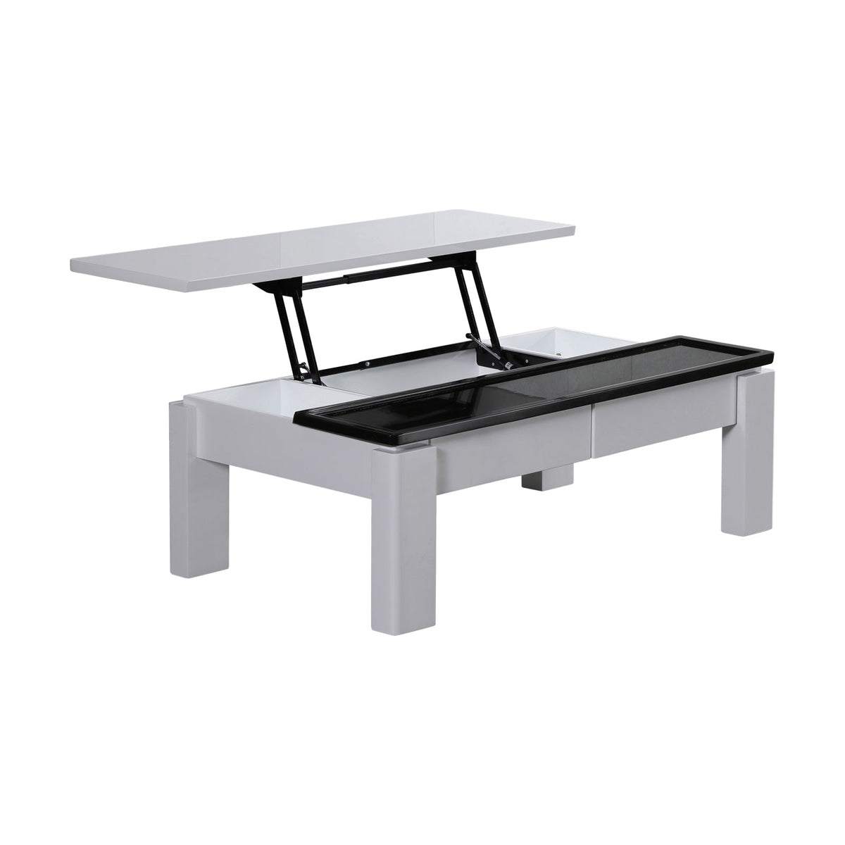 Black and White High Gloss Lift Top Coffee Table