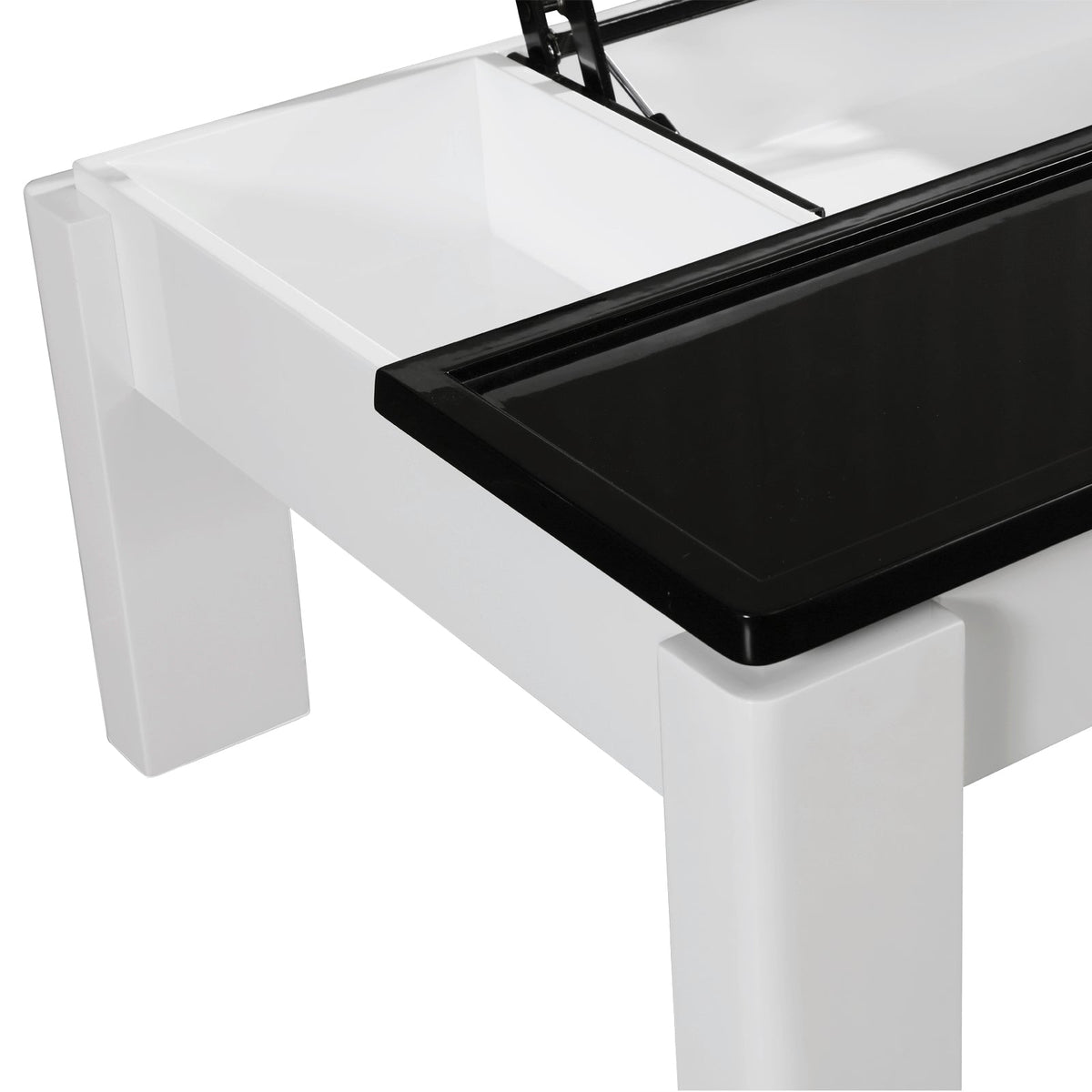 Black and White High Gloss Lift Top Coffee Table