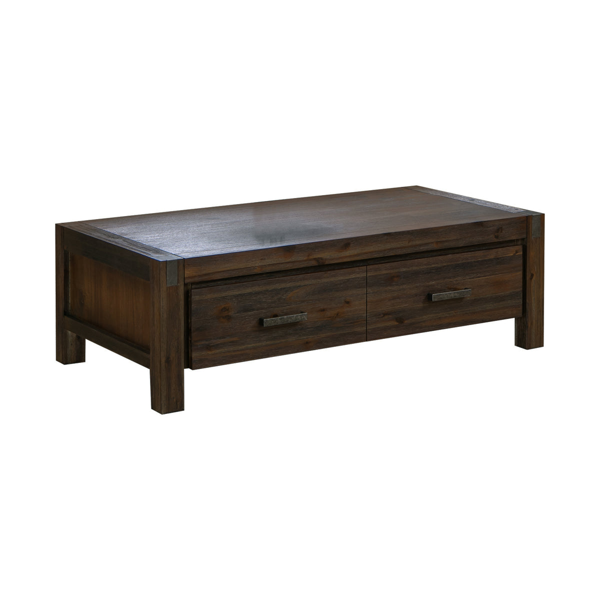 Chocolate Finish Acacia Coffee Table with Drawer