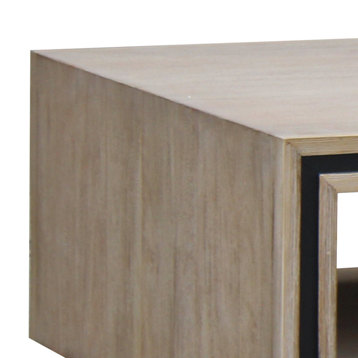 Silver Brush Finish Acacia Coffee Table with Two Drawers