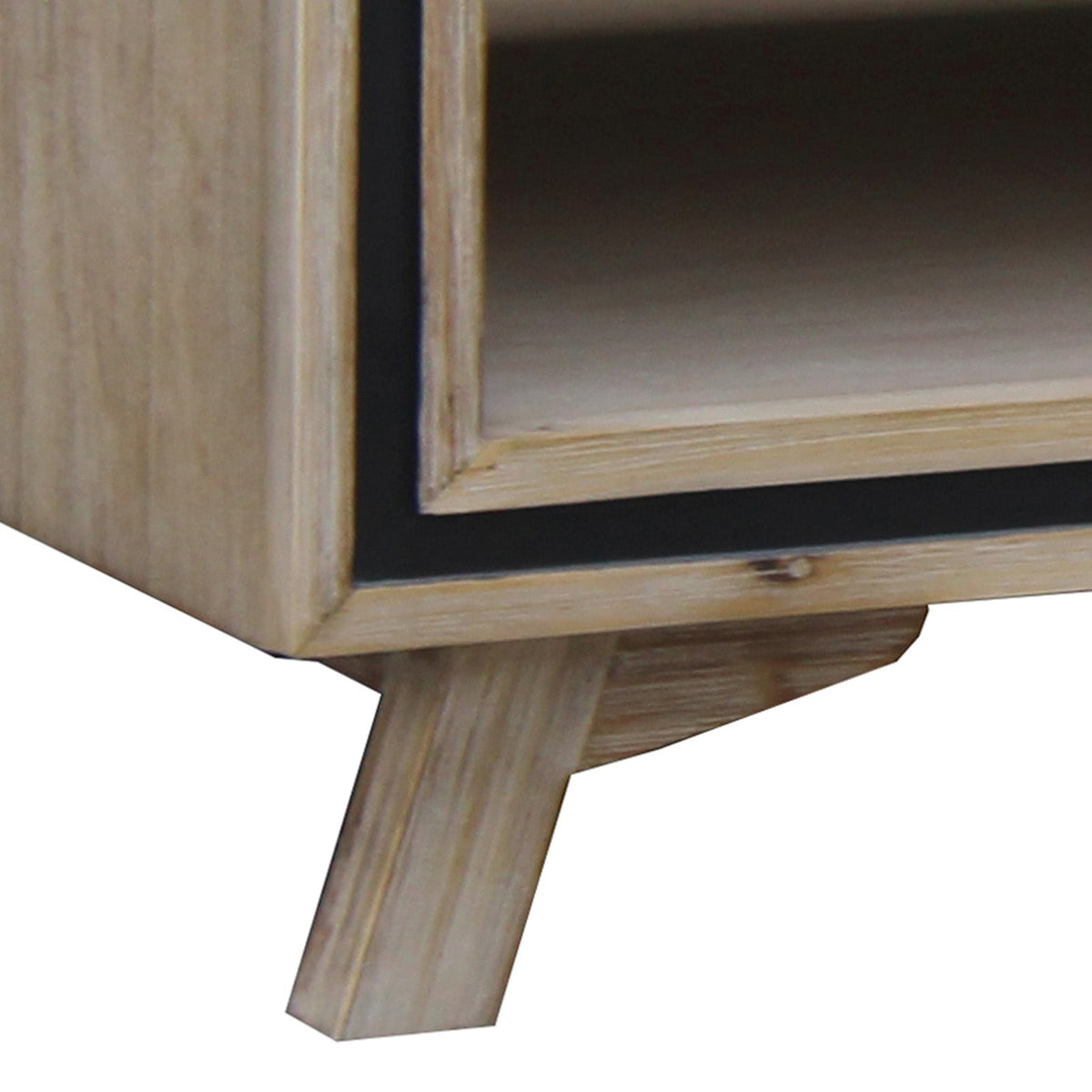 Silver Brush Finish Acacia Coffee Table with Two Drawers