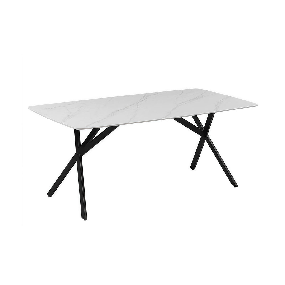 White Sintered Stone Rectangular Dining Table