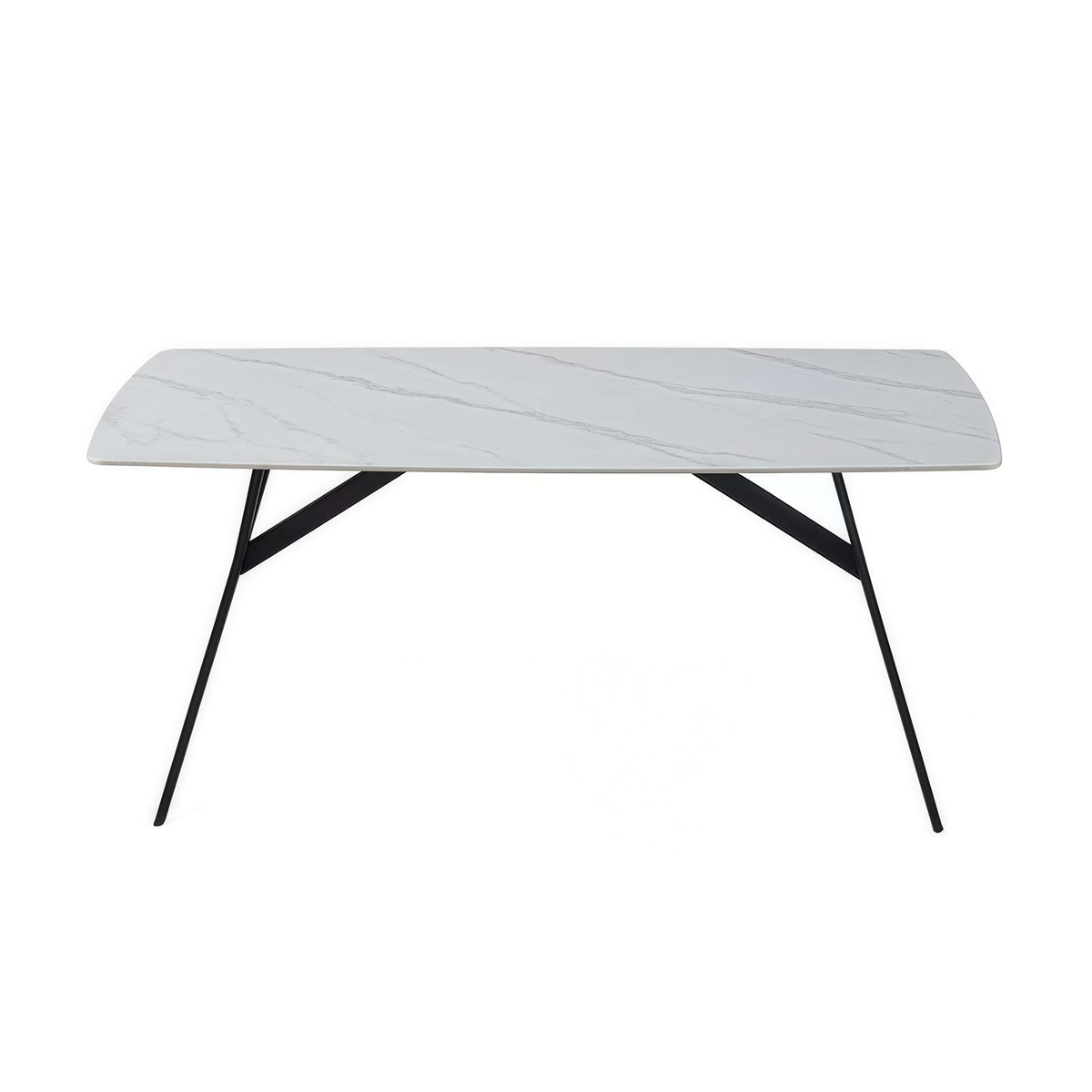 White Sintered Stone Rectangular Dining Table