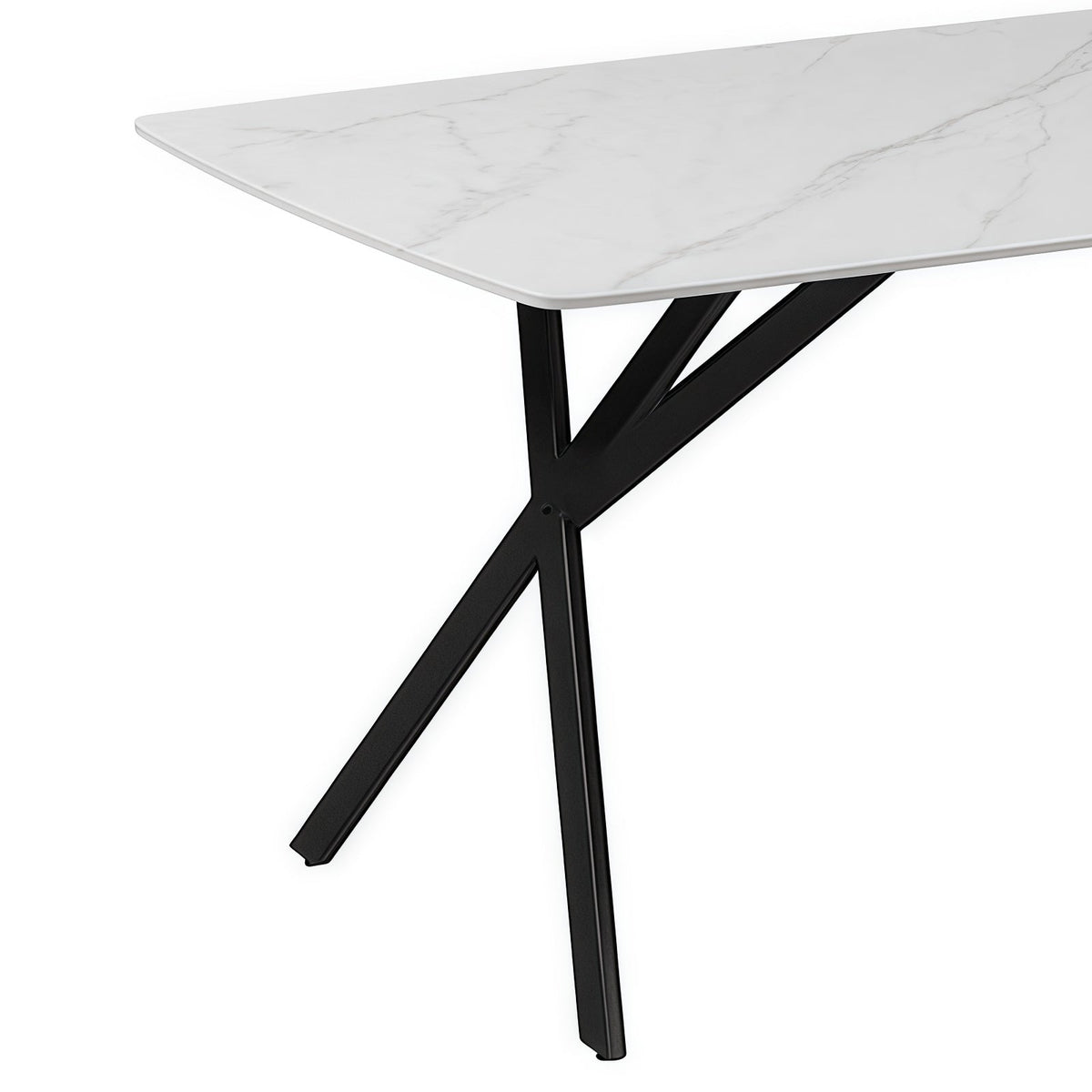 White Sintered Stone Rectangular Dining Table
