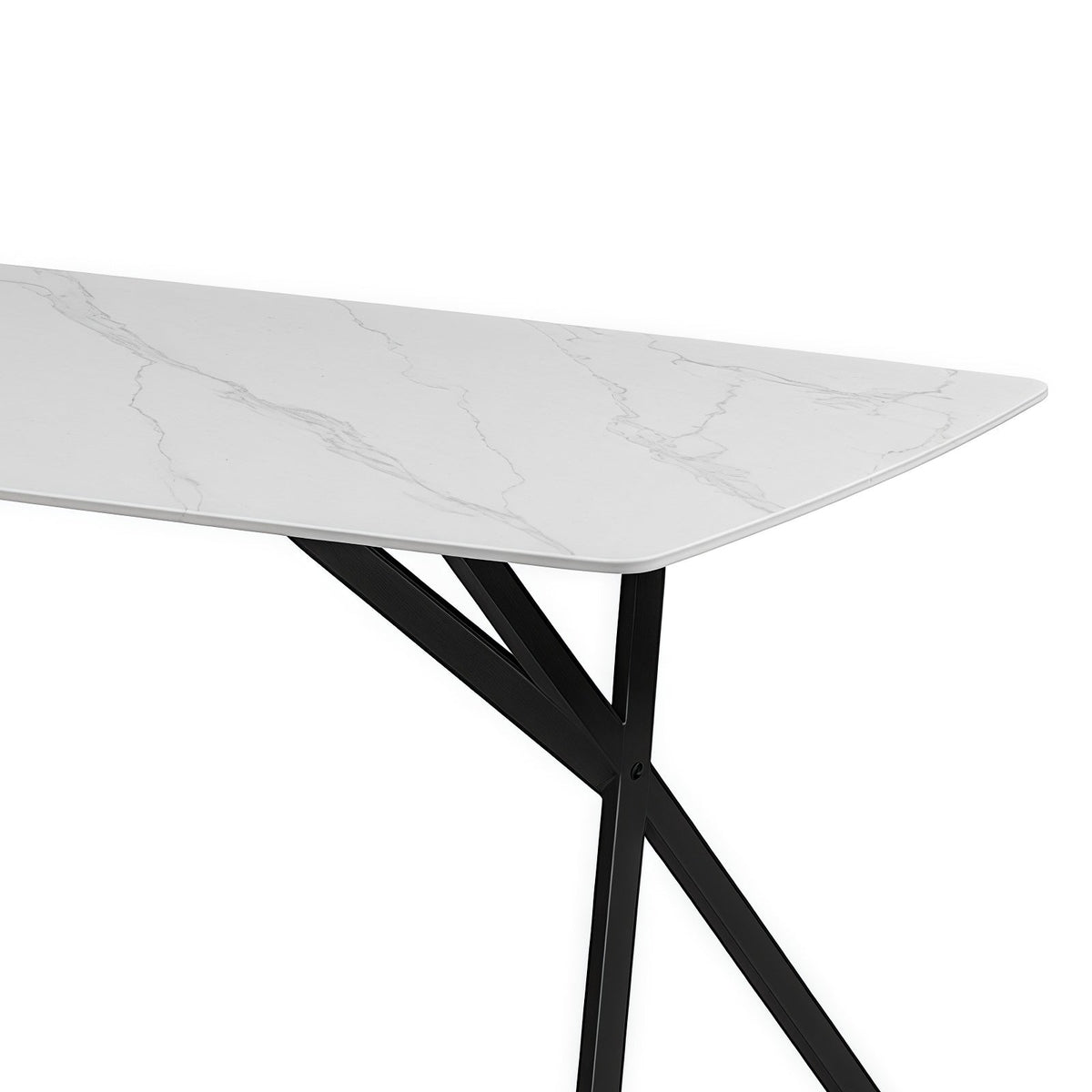 White Sintered Stone Rectangular Dining Table