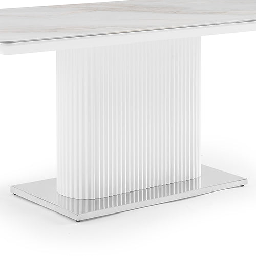 Ceramic Top Dining Table with Stainless Steel Feet