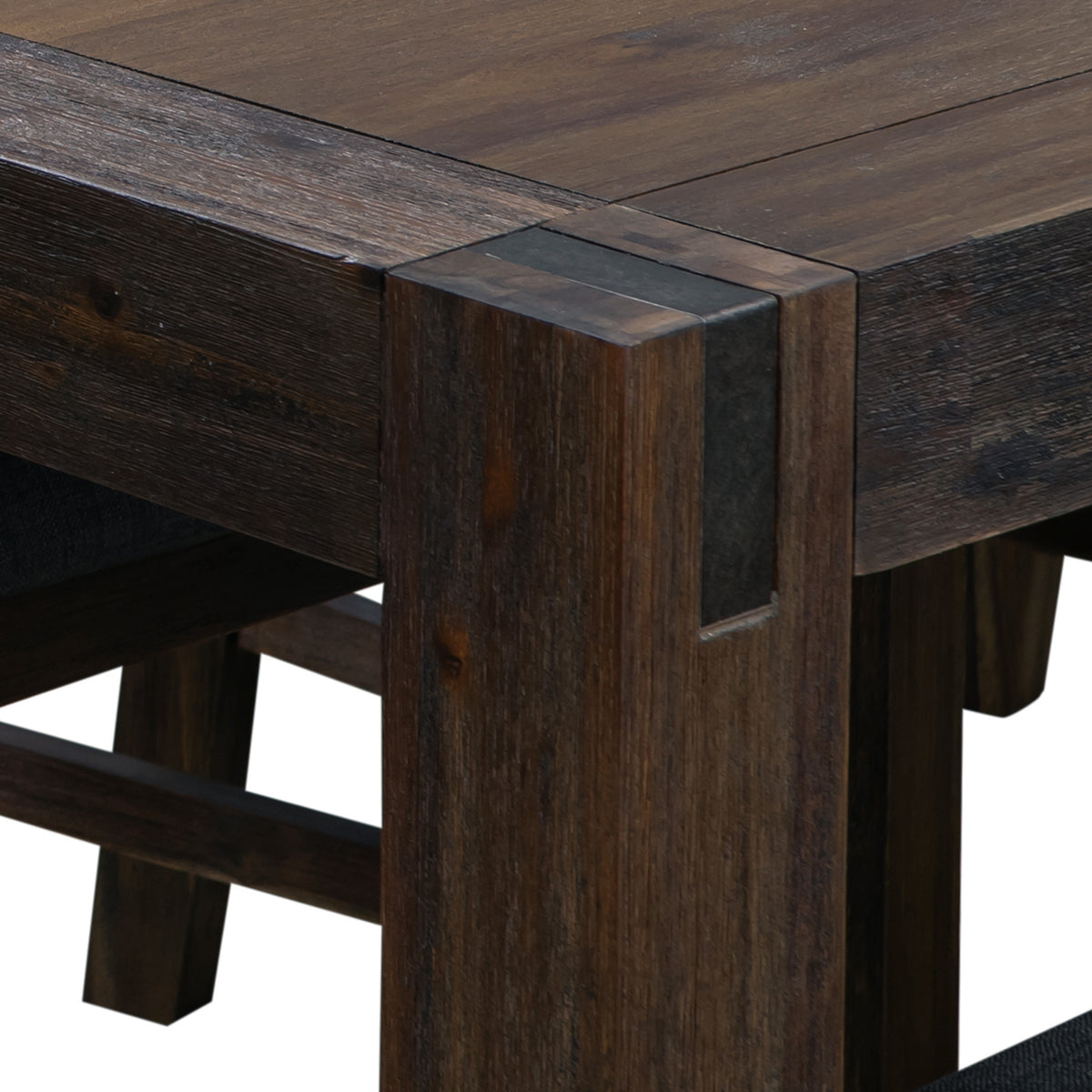 Chocolate Finish Acacia Base Dining Table, 210 cm