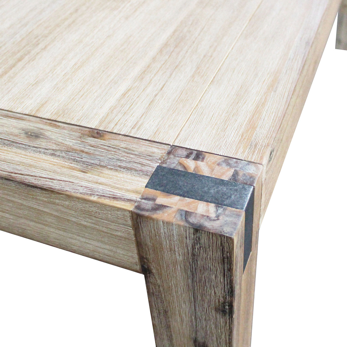 Oak Finish Acacia Base Dining Table, 180 cm