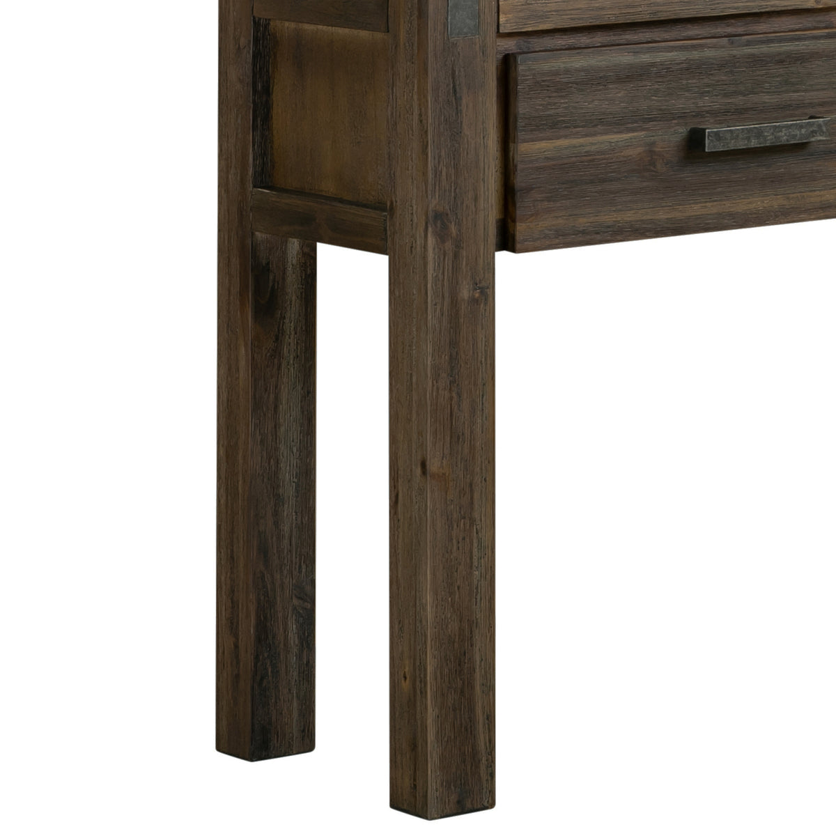 Chocolate Finish Acacia Hall Table with Two Drawers