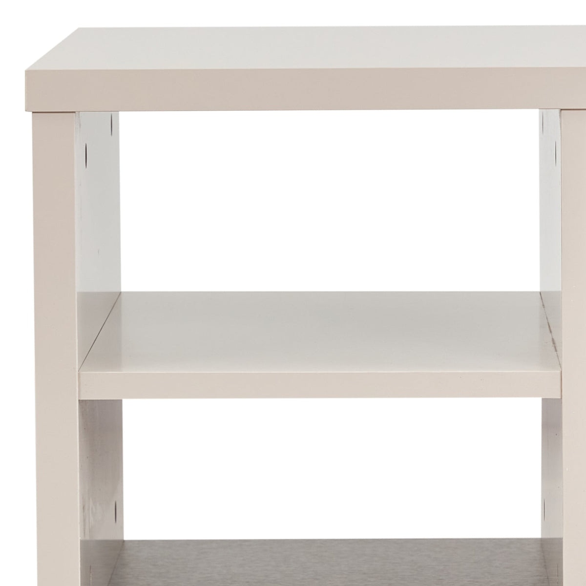 Champagne Finish Side Table with Open Storage