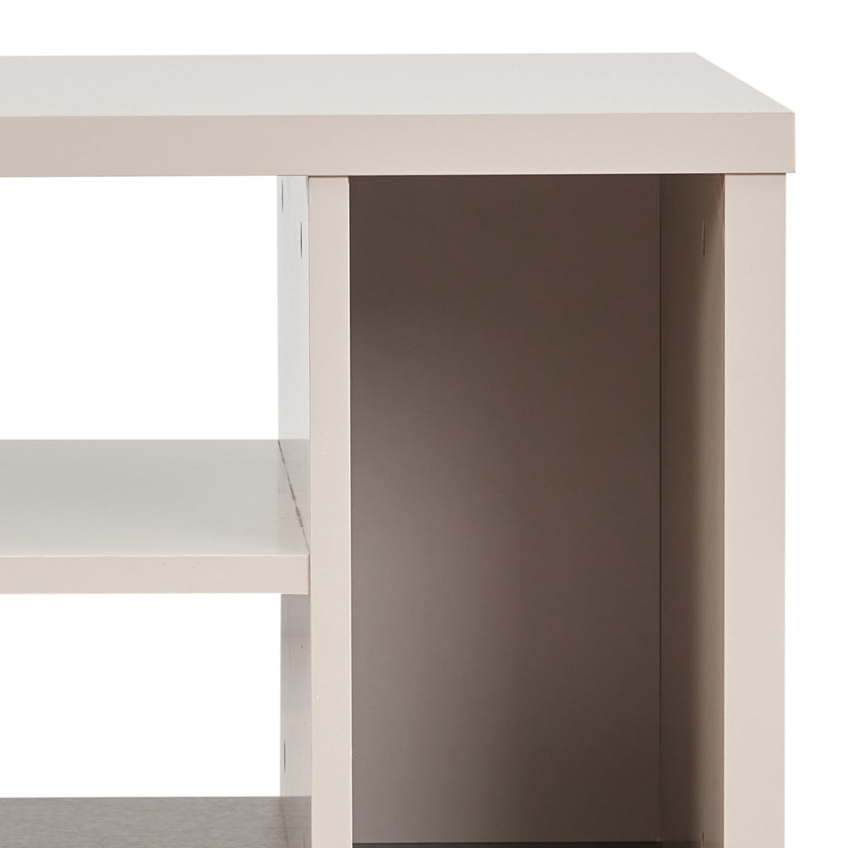 Champagne Finish Side Table with Open Storage