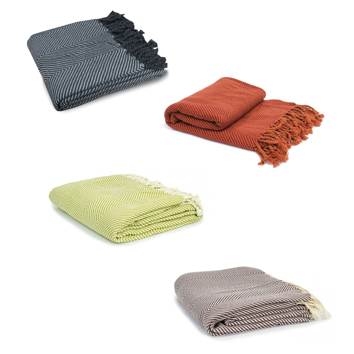 Herringbone Acrylic Throw Charcoal