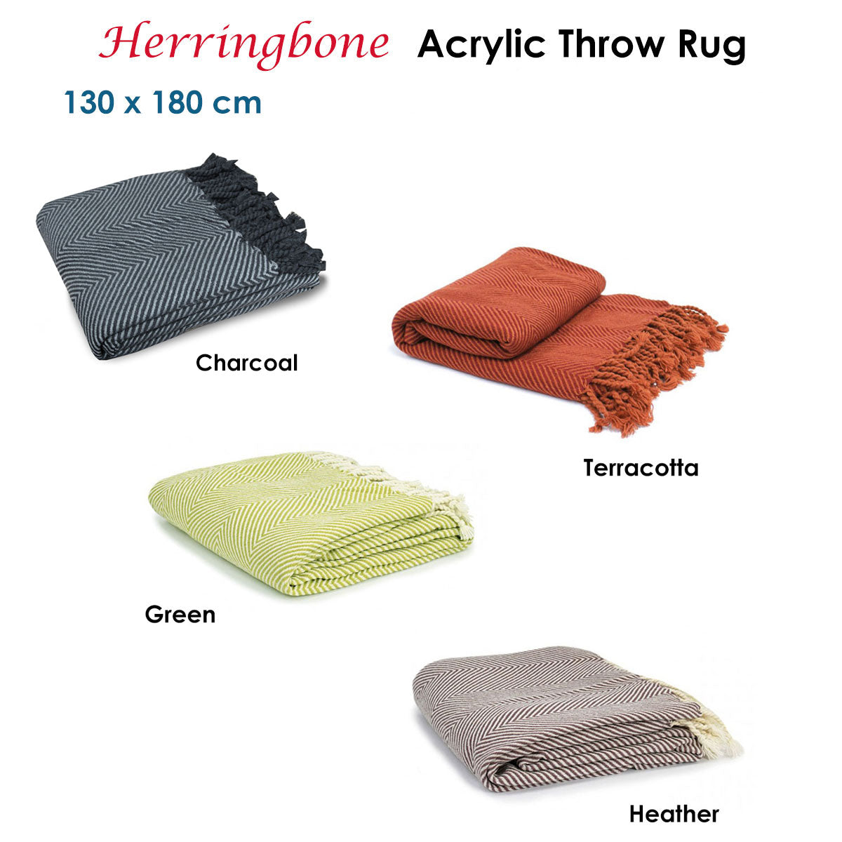 Herringbone Acrylic Throw Heather