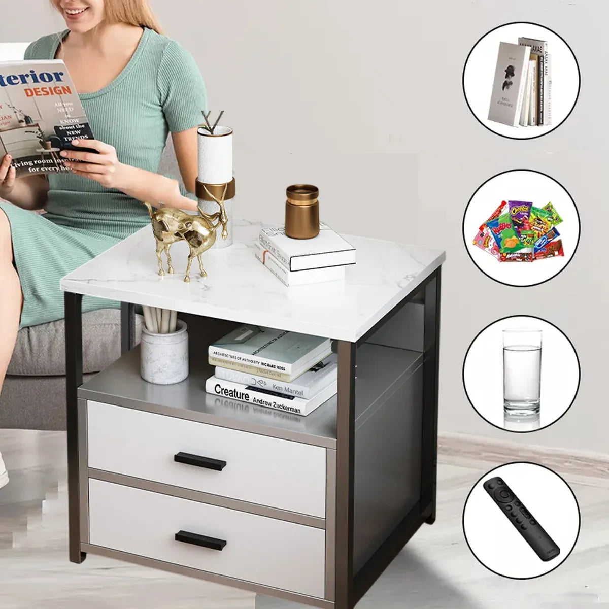 Classic Bedside Storage Cabinet