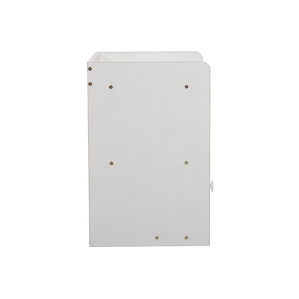 White Bedside Table with Drawer and Shelf, 33 cm
