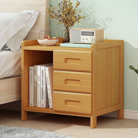 Natural Bamboo Bedside Table, 42 cm