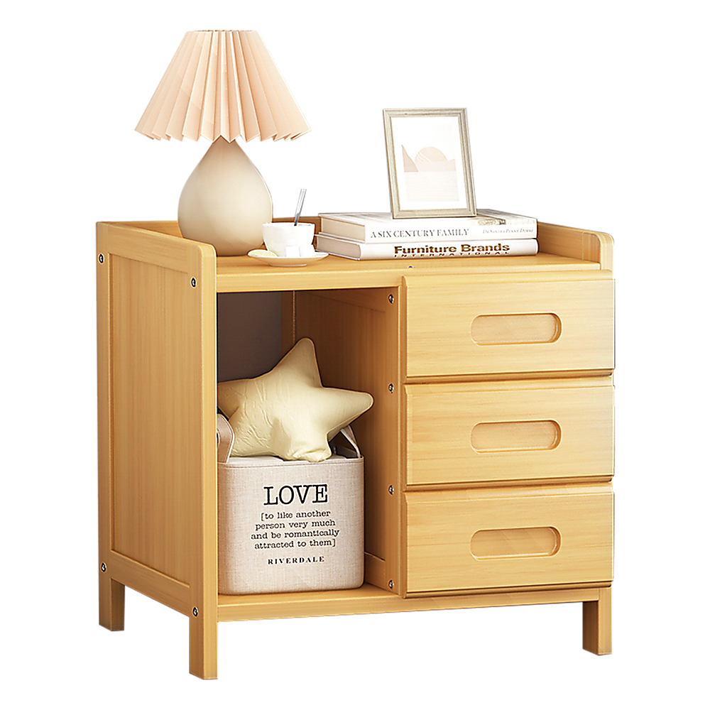 Natural Bamboo Bedside Table, 42 cm