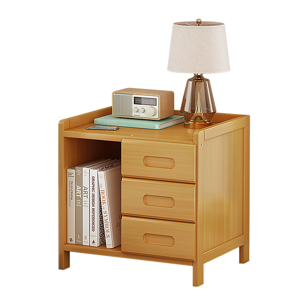 Natural Bamboo Bedside Table, 42 cm