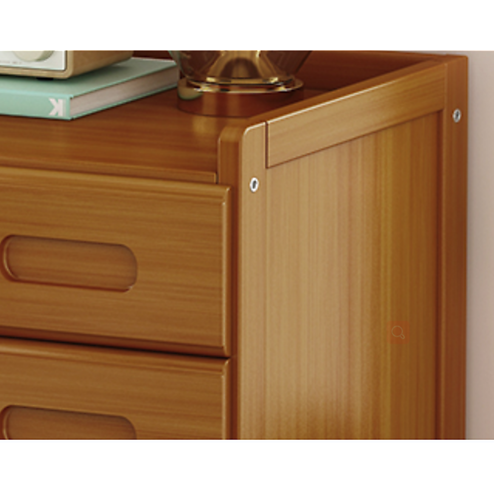 Dark Bamboo Bedside Table, 42 cm