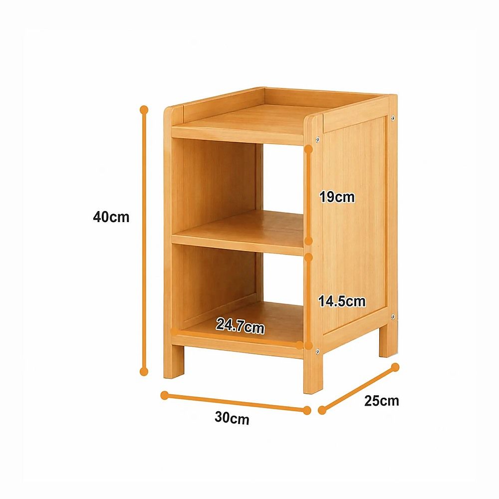 Natural Bamboo Bedside Table, 25 cm