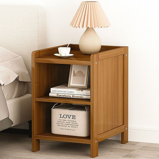 Dark Bamboo Bedside Table, 25 cm