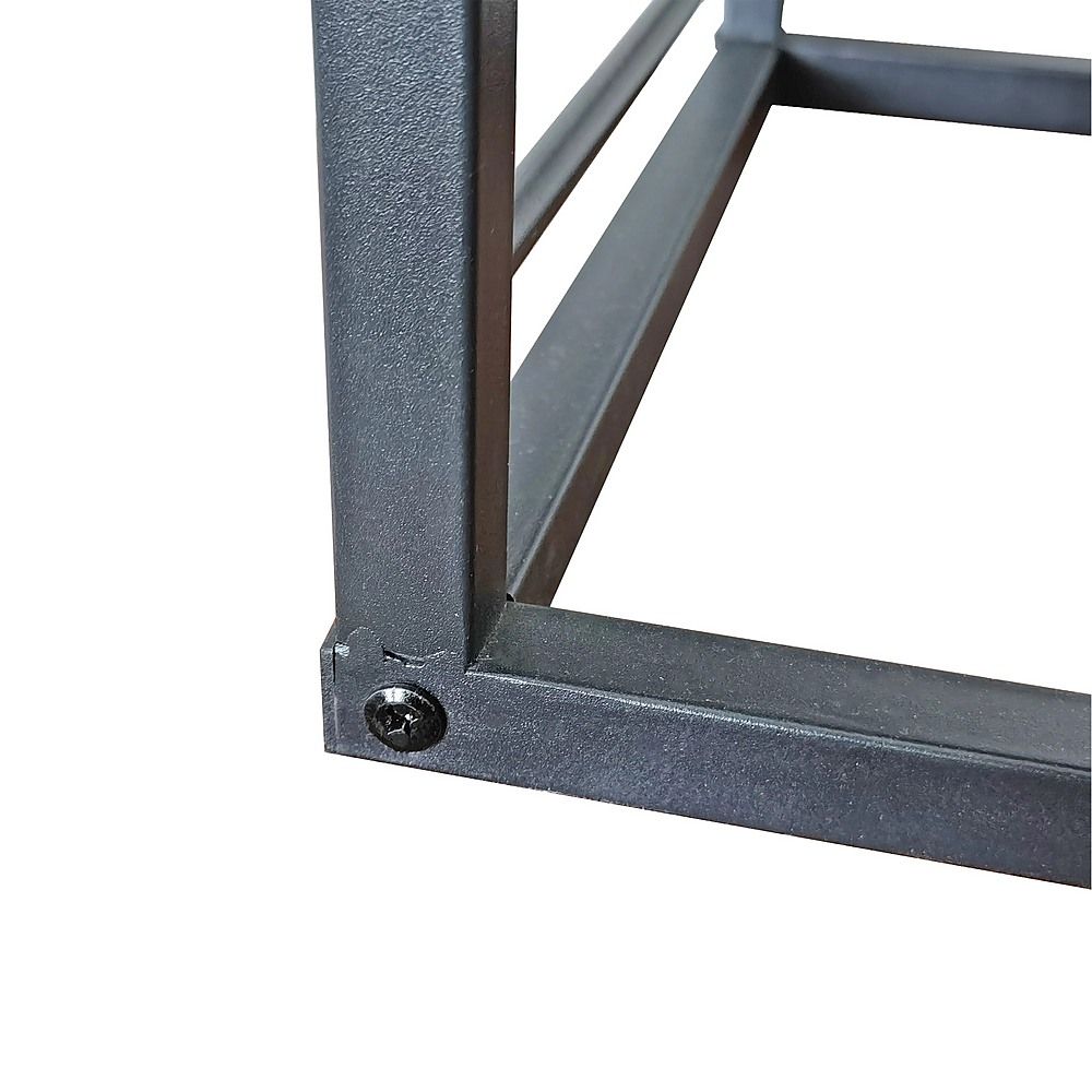C Shaped Sofa Side Table with Storage Shelf