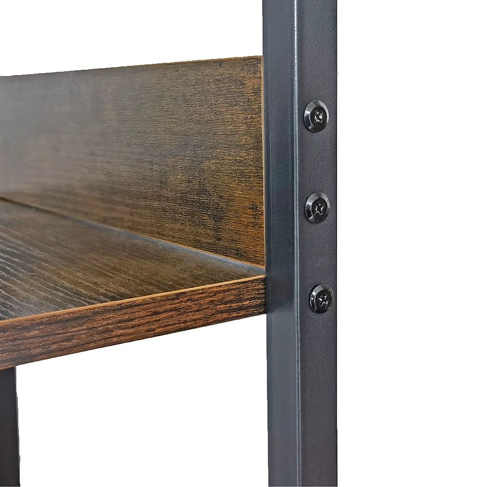 C Shaped Sofa Side Table with Storage Shelf