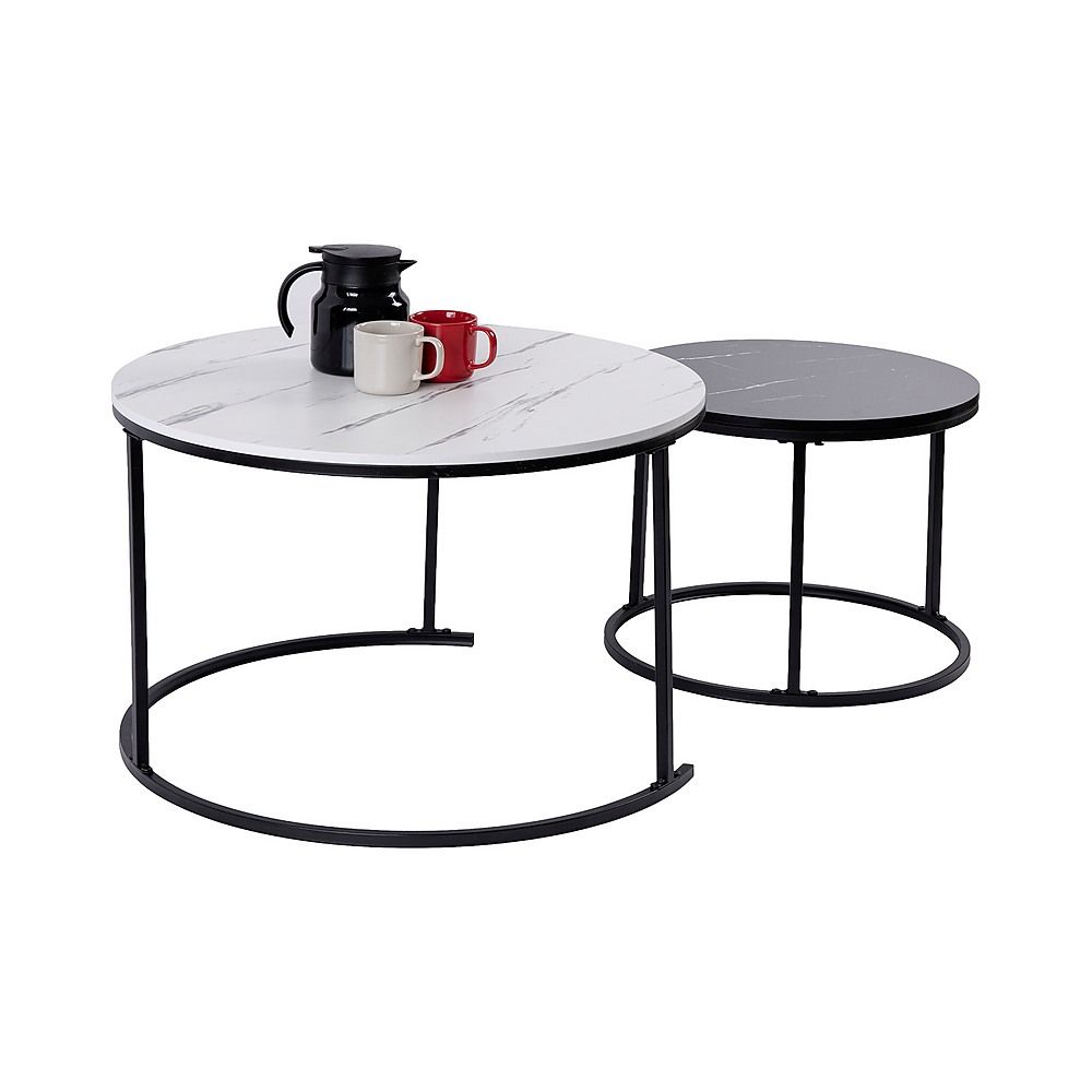 Round Nesting Coffee Tables, Set of 2
