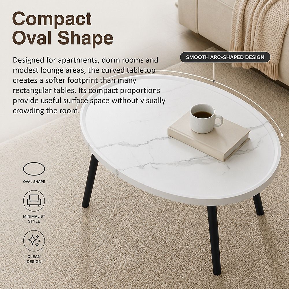Oval Coffee Table, 80 cm