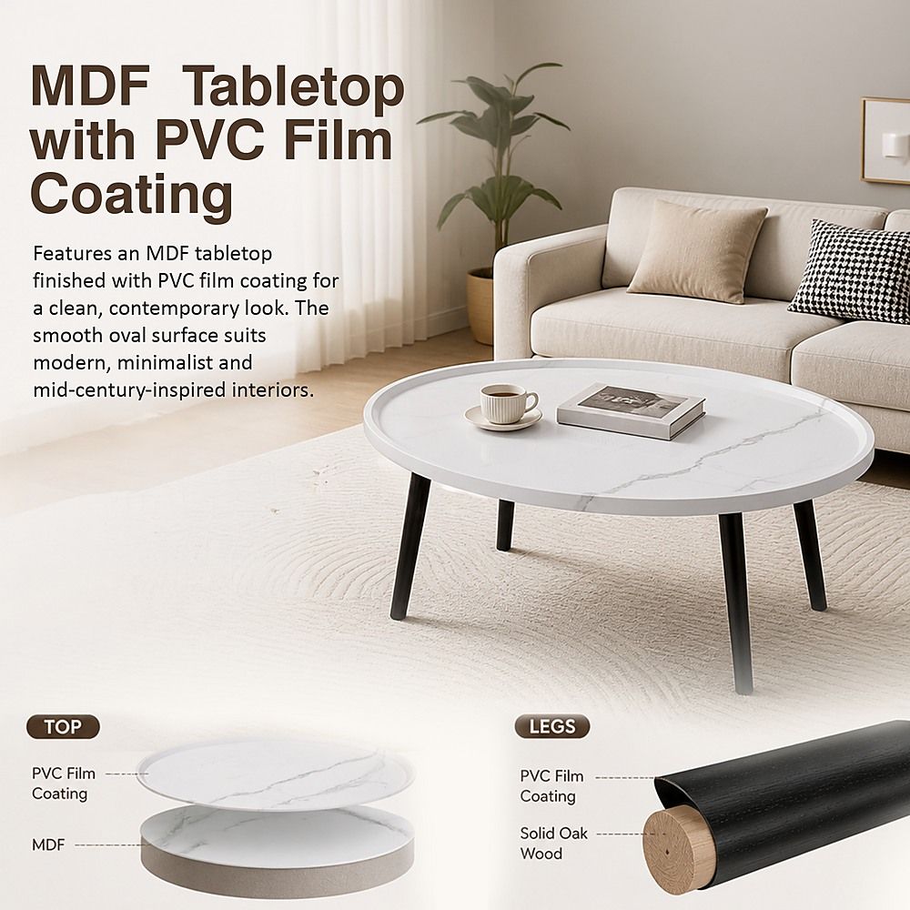 Oval Coffee Table, 80 cm