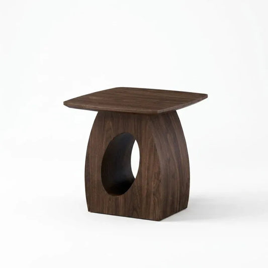 Cher Walnut Veneer Side Table, 50 cm