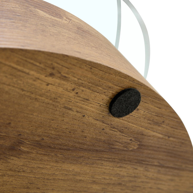 Minori Glass and Dark Wood Grain Coffee Table