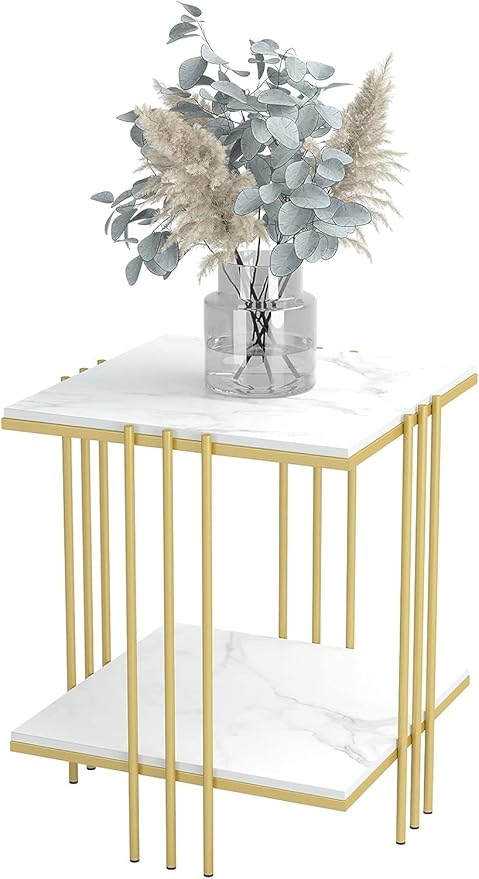 Sintered Stone Bedside Table with Two Shelves