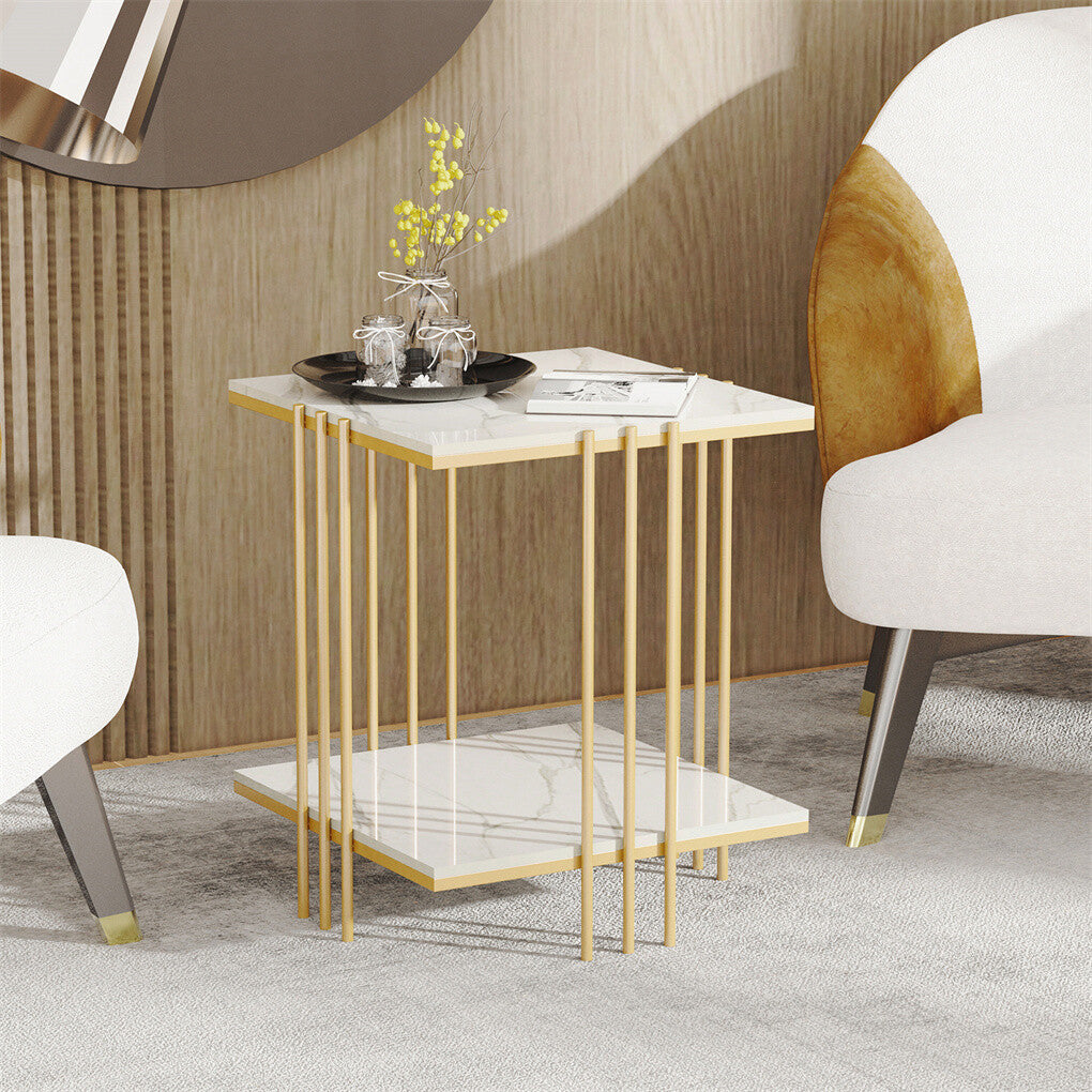 Sintered Stone Bedside Table with Two Shelves