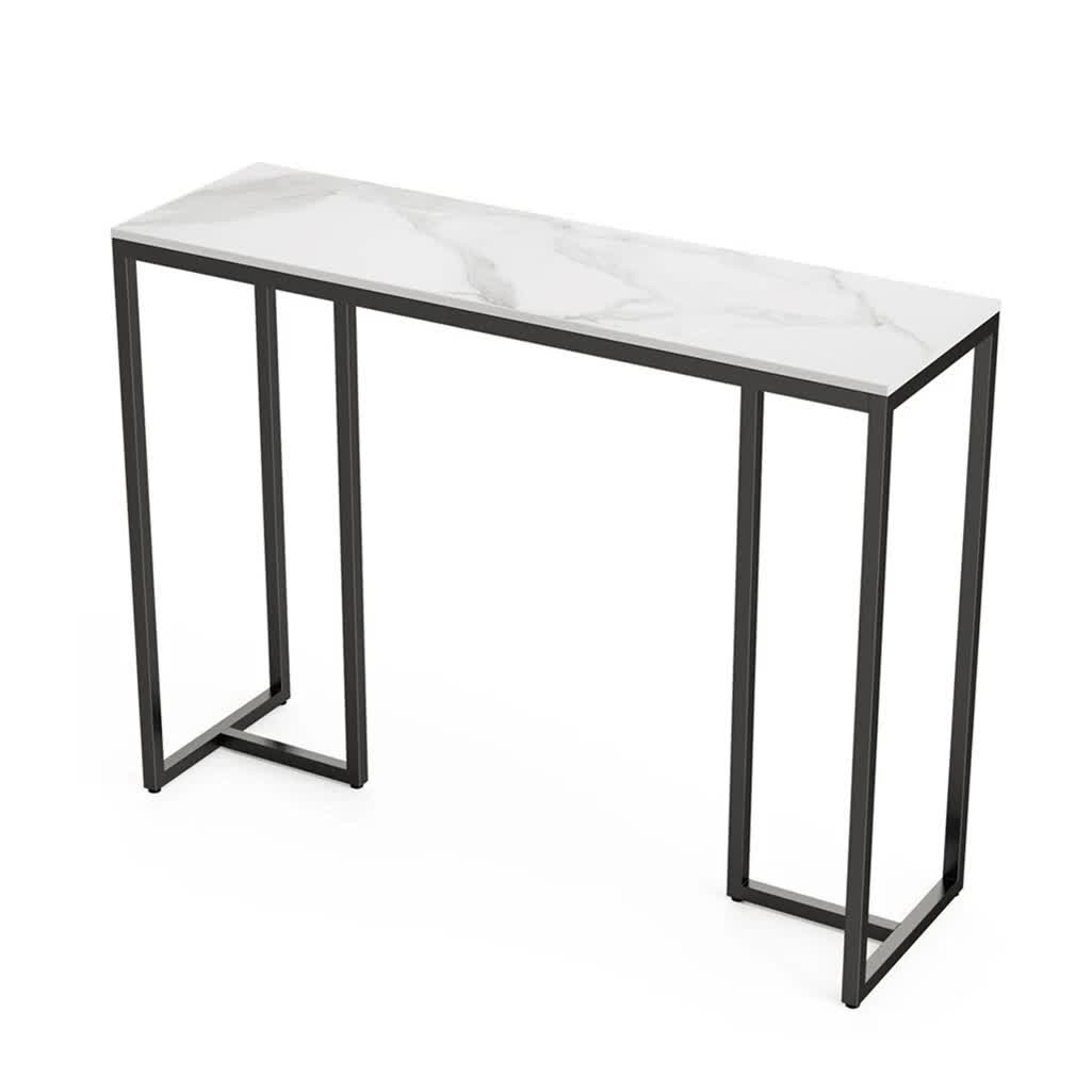 Sintered Stone Console Table with Metal Frame, 100 cm