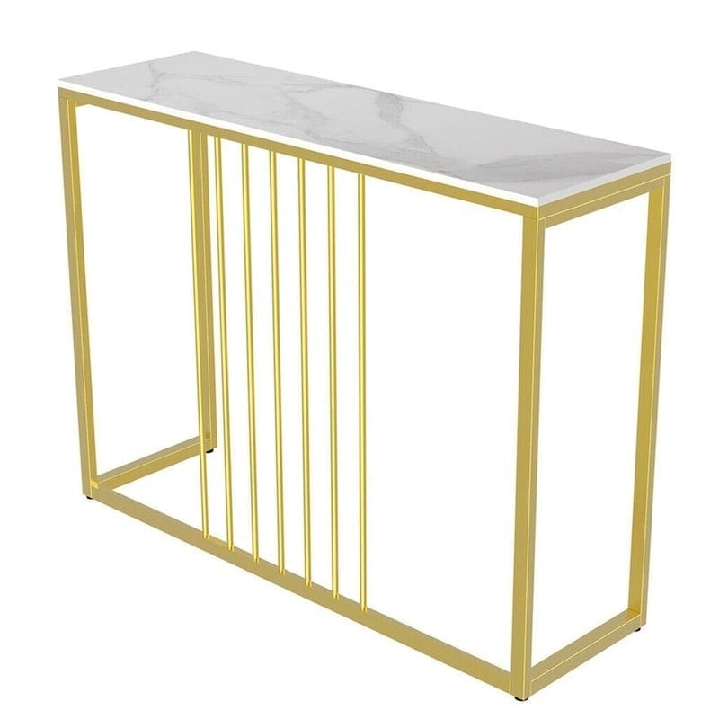 Gold Frame Sintered Stone Console Table